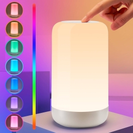 Touch Bedside Cordless Lamp, Dimmable Rechargeable Lamp & RGB Multi-Color Touch Lamp Mini Lamp,Mood Lighting Wireless Lamp for Bedroom,Portable Table Lamp Small Lamp for Nightstand,Night Light Gifts
