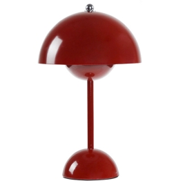 11"H Modern Cordless Table Lamp, Cordless Mid Century Lamp, Cute Battery Mushroom Table Lamp, Small Lamp for Nightstand, Dimmable Touch