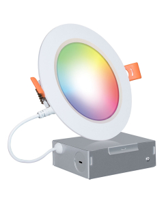 Zigbee 6 inch Smart Canless Can Lights, Smart Canless Recessed Lighting, Dimmable Colored Ultra Slim LED Downlight,1080lm
