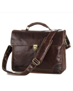 EOATO Full Grain Genuine Leather Briefcase, Attache Case Leather, Waterproof Laptop Bag for 15.6 inch