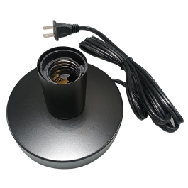 Industrial Table Lamp Base,Small Polished Metal Desktop Light Sockets Base Only,Vintage E26 Edison Screw Light Bulb Holder Base 5.57ft Cord