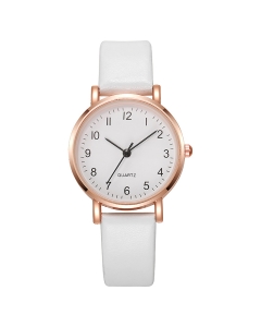 Women's Slim Leather Band Quartz Watch, Minimalist Casual Timepiece