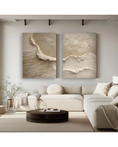 Set of 2 Customized & Masterfully Minimalist Oil Painting on Canvas