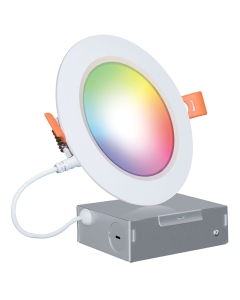 WiFi BLE 4 inch Smart Canless Can Lights, Smart Canless Recessed Lighting, Dimmable Colored Ultra Slim LED Downlight, Works with Tuya,Smart Life,950lm
