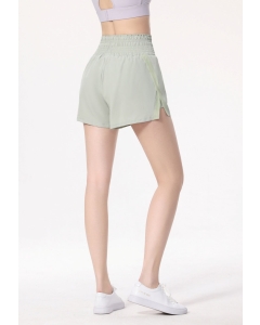 Women's Faux Layered Running Shorts, High-Waisted Tummy Control Yoga Gym Quick-Dry Athletic Shorts