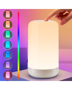 Touch Bedside Cordless Lamp, Dimmable Rechargeable Lamp & RGB Multi-Color Touch Lamp Mini Lamp,Mood Lighting Wireless Lamp for Bedroom,Portable Table Lamp Small Lamp for Nightstand,Night Light Gifts