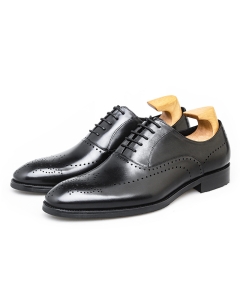 Men's Top-Grain Leather Oxford Brogues Dress Shoes