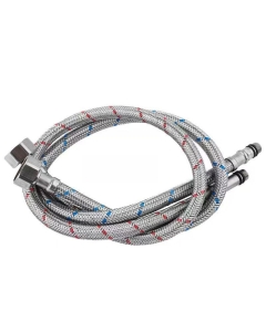 39.37" Stainless Steel Braided Faucet Supply Lines, M10 Male to 3/8" Compression Female, Hot and Cold Water Connectors (1 Pair)