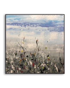 Hand-painted Original Large Abstract Art Sky Landscape Oil Painting, Modern Wall Canvas Art Artwork for Living Room, Bathroom, Office, No Frame