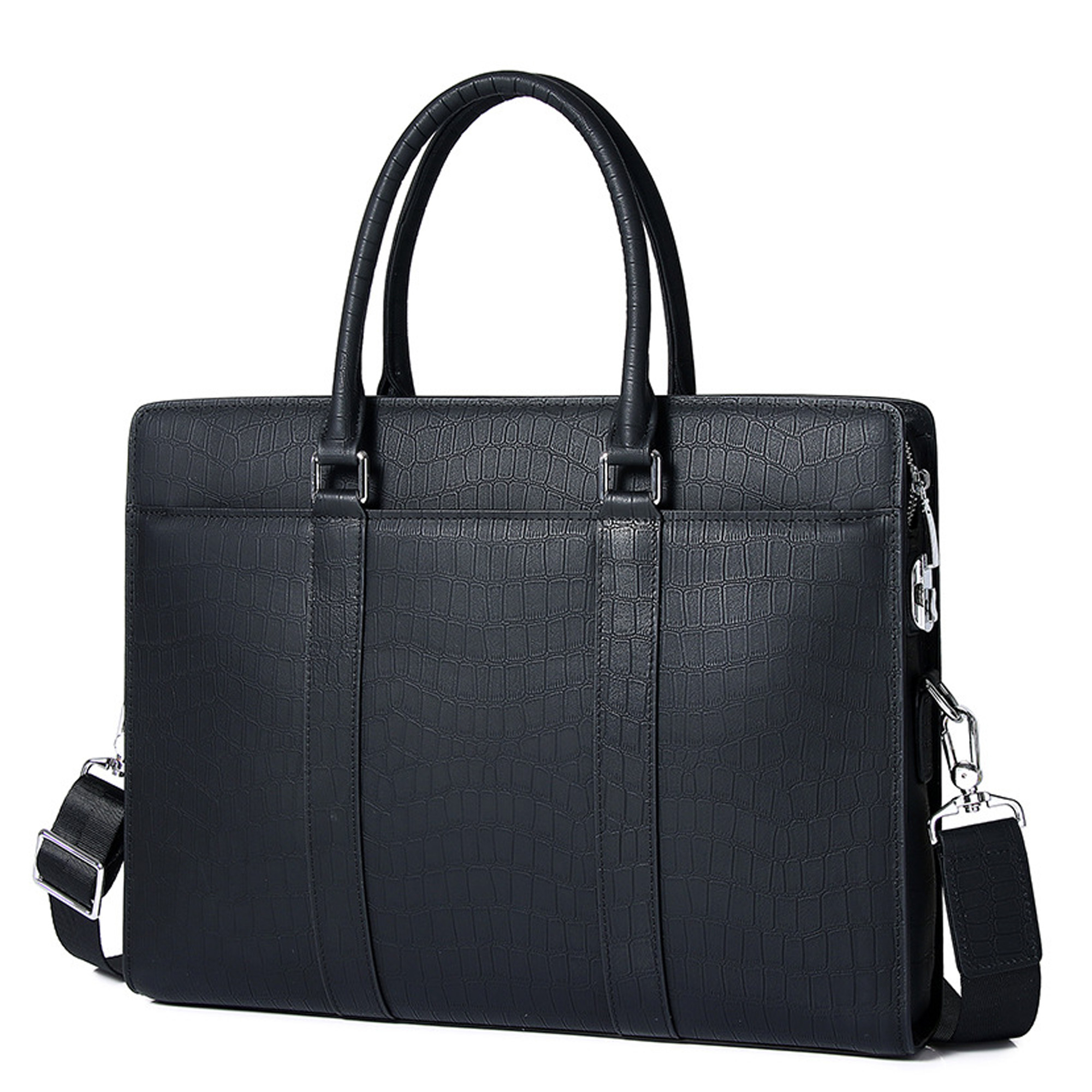 A modern and stylish briefcase suitable for both men and women.